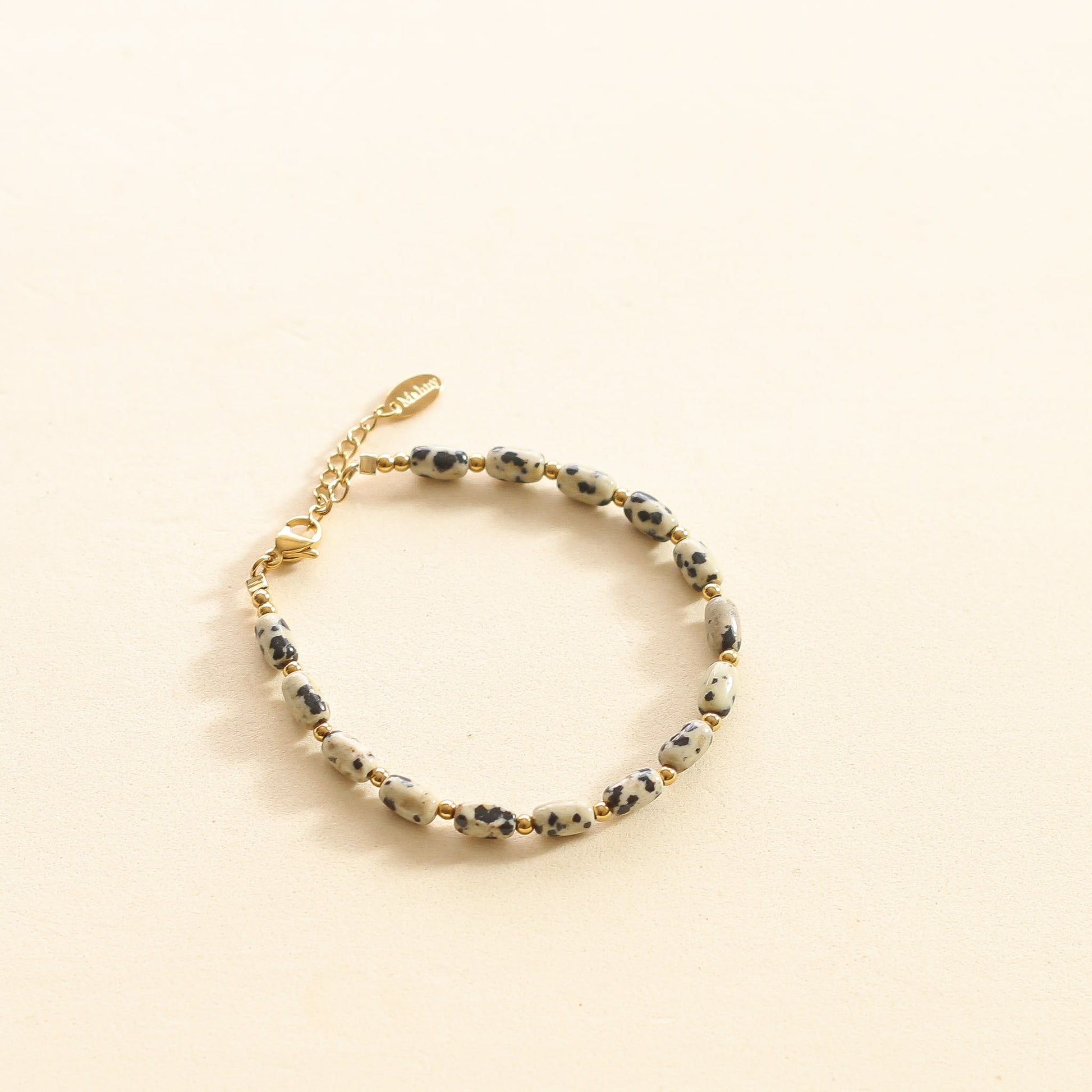 Bracelet Jaspe Dalmatien assemblé à la main en France