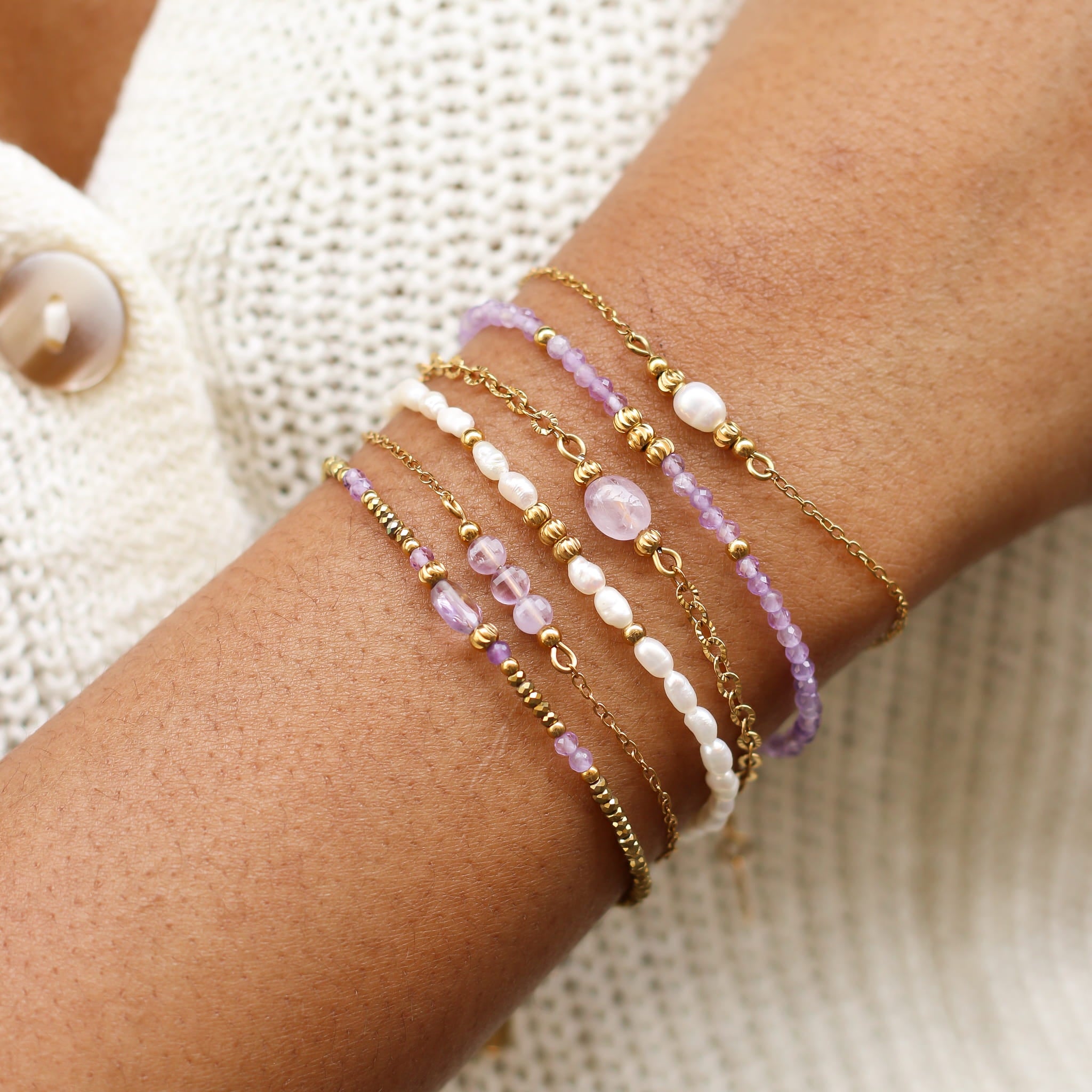 Bracelet en kunzite, bijou femme.