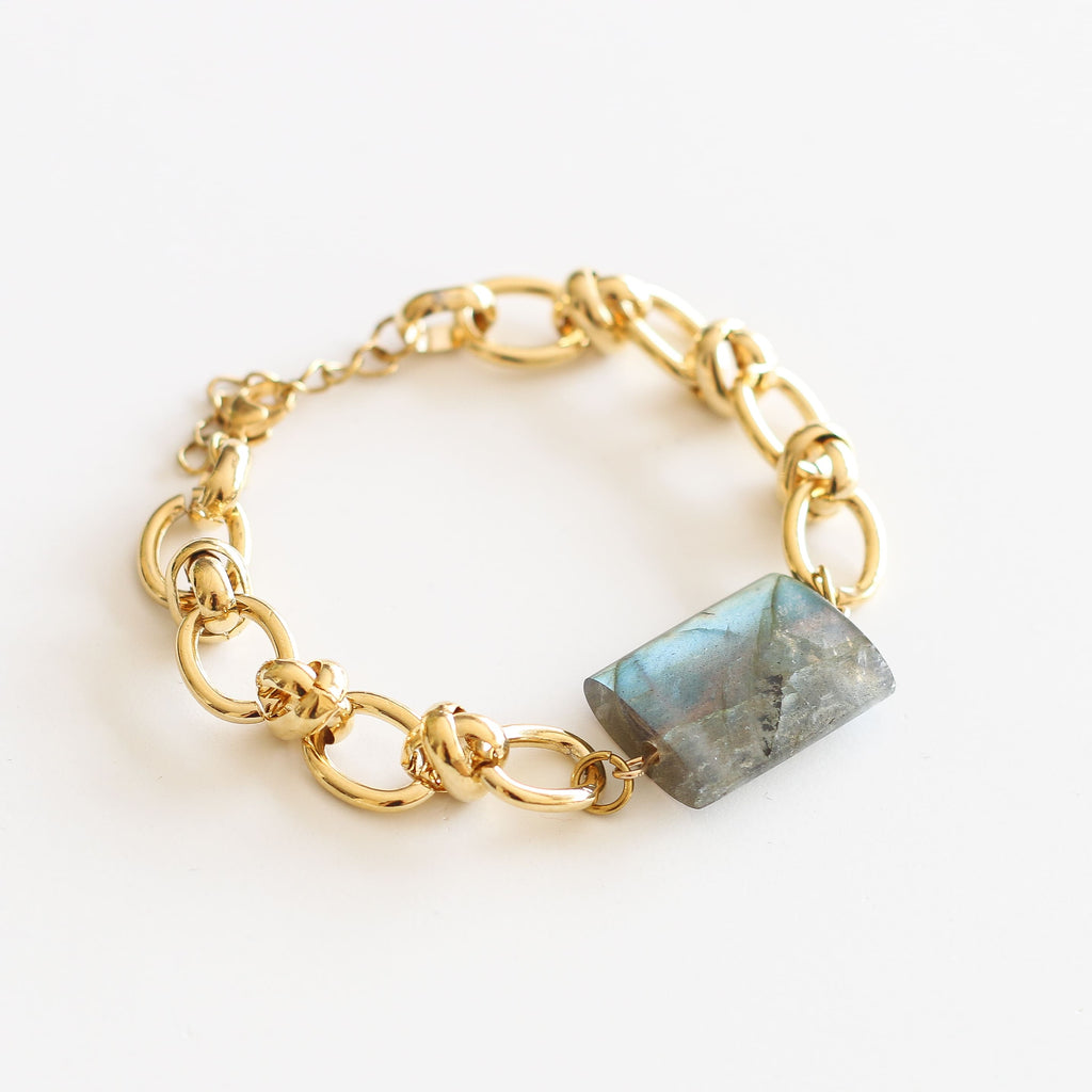 bracelet labradorite chaîne acier idée originale