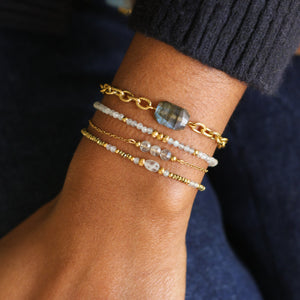Bracelet 3 perles Labradorite - Mahny Jewelry