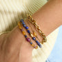 Bracelet chaîne corde, vue à plat, création Mahny bijoux pierres semi-précieuses.
