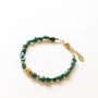 Bracelet Malachite pierre, détail des pierres, bijou femme pierres naturelles Mahny.