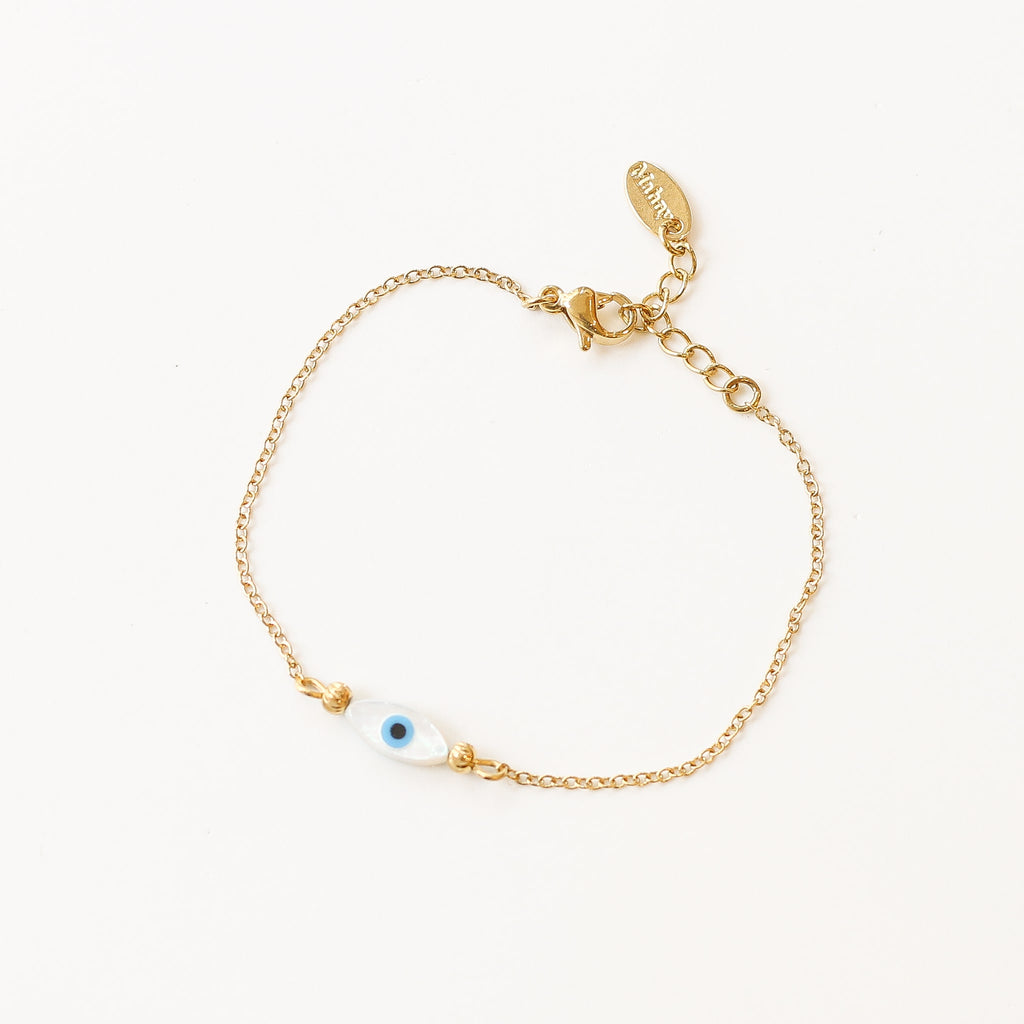 bracelet nacre œil protecteur créatrice bijou