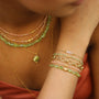 Bracelet en péridot vert, bijou femme.