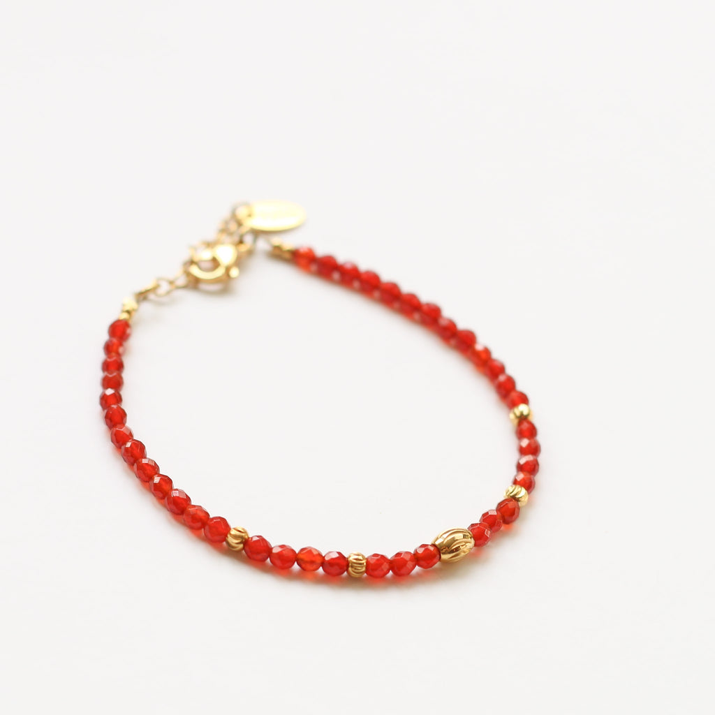 bracelet perle cornaline acier cadeau