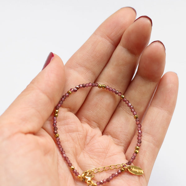 bracelet perle grenat violet cadeau