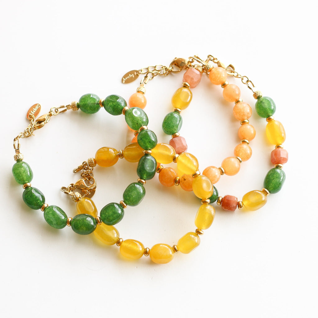 bracelet aragonite jaune doré femme