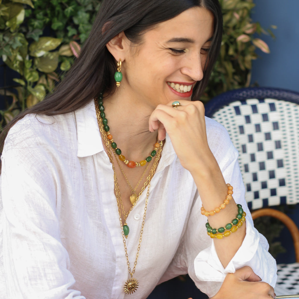 bracelet femme fait main pierre jaune