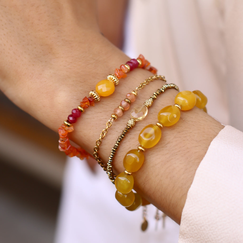 bracelet femme acier doré jaune