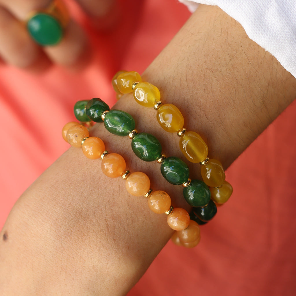 bracelet pierre naturelle aragonite jaune 
