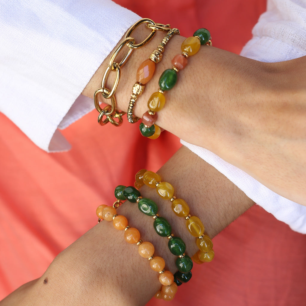 bracelet pierre naturelle jaune femme
