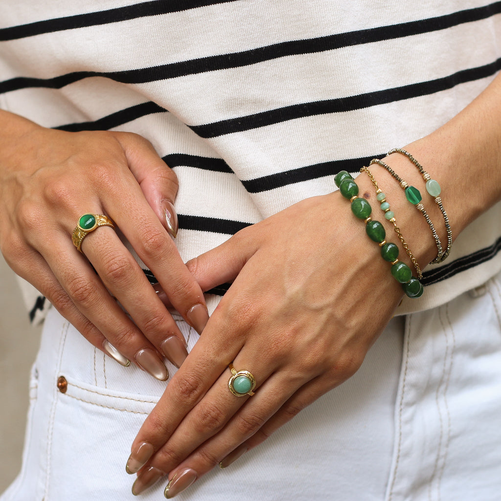 bracelet fait main aragonite vert