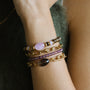 Bracelet Chaîne épaisse Quartz Fumé à superposé avec des pierres volettes