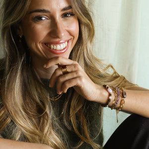 Bracelet Chaîne épaisse Quartz Fumé monté à la main à Paris