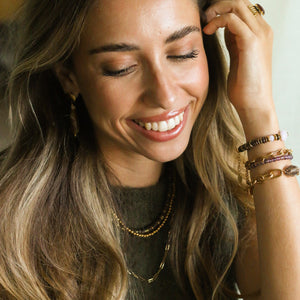 Bracelet Chaîne épaisse Quartz Fumé le cadeau pour la fête des mères 