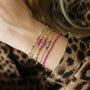 Bracelet perlé en Rubellite monté à la main à Paris