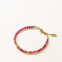 Bracelet Rubis et Grenat perlé, détail des pierres, pierre véritable, signé Mahny.