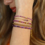Bracelet Lépidolite et Rubis, vue rapprochée, Mahny bijoux pierres naturelles.