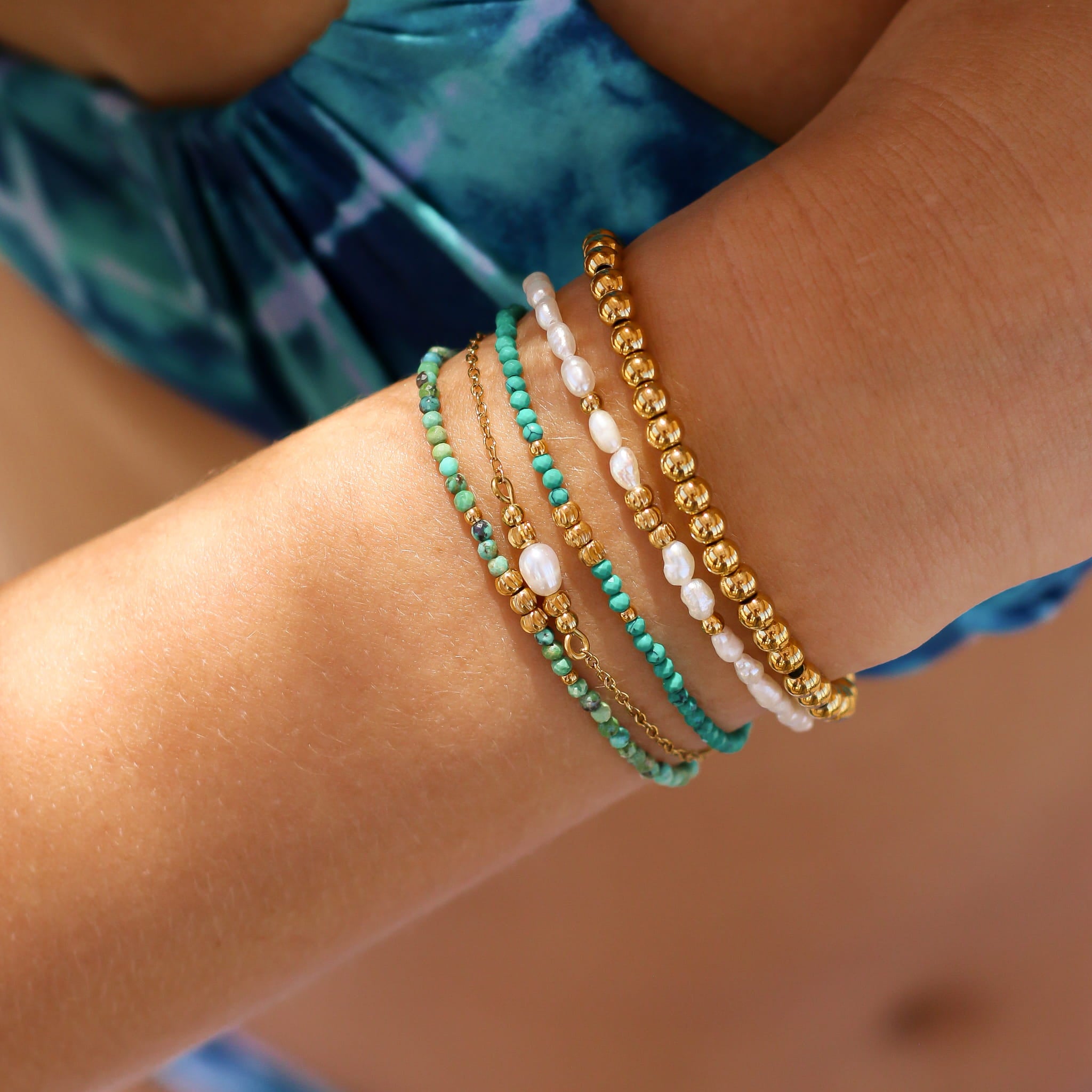 Bracelet en turquoise, création faite main.