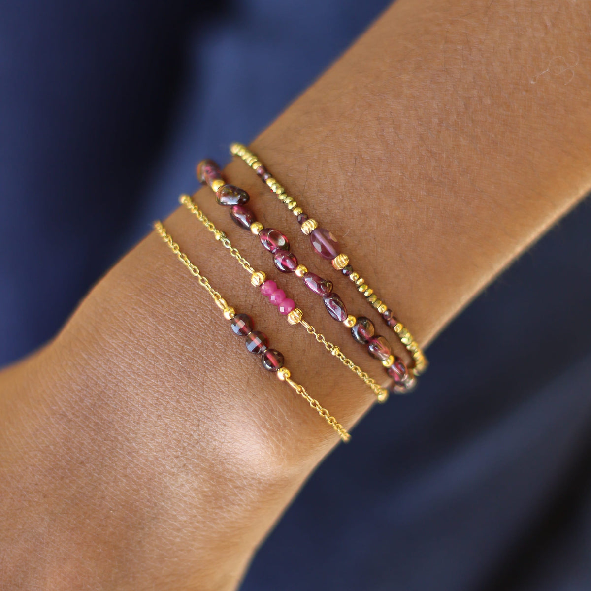 Bracelet Rubis chaîne fine
