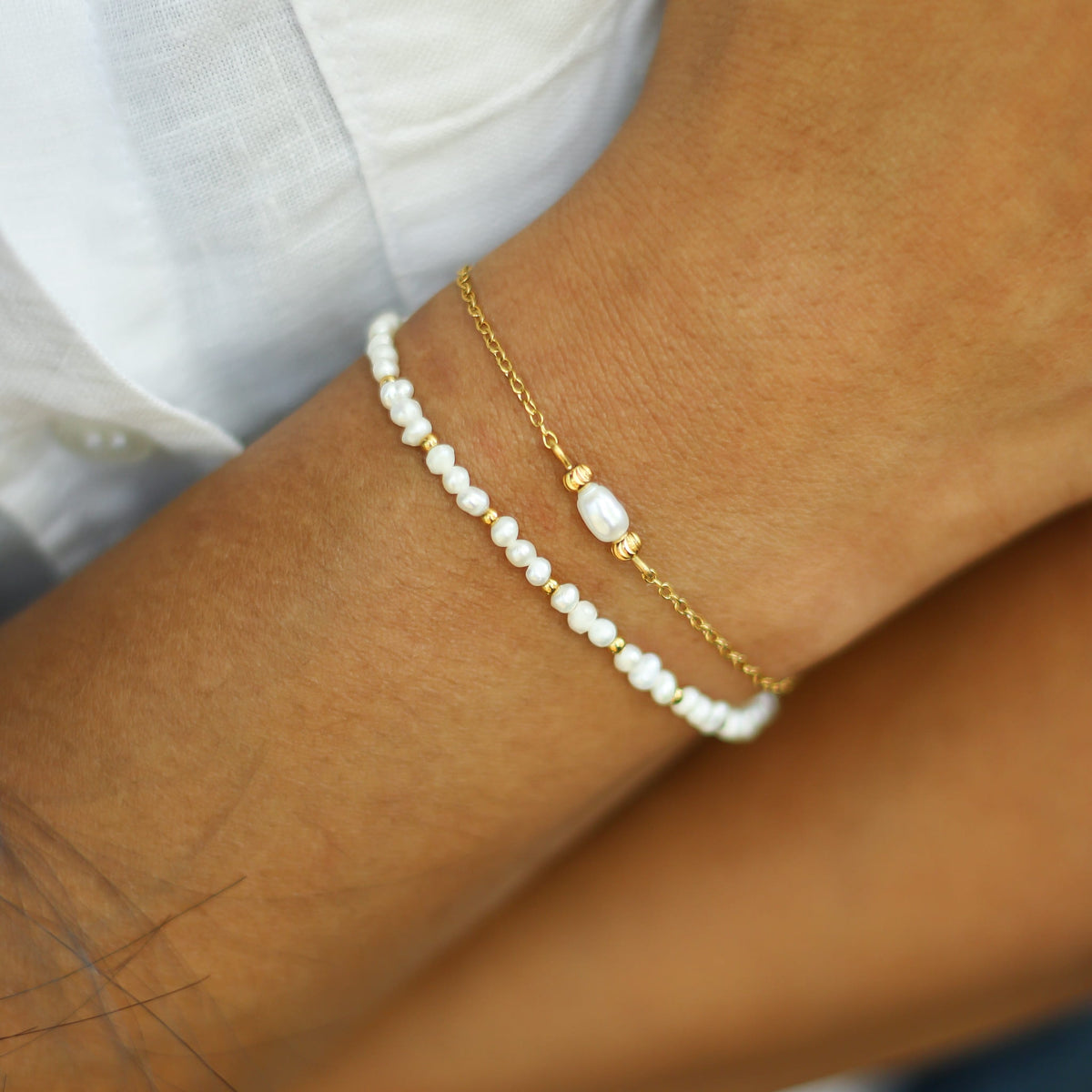 Bracelet Perle d'eau douce perlé