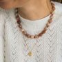 collier pour femme en pierres naturelles,  et orange