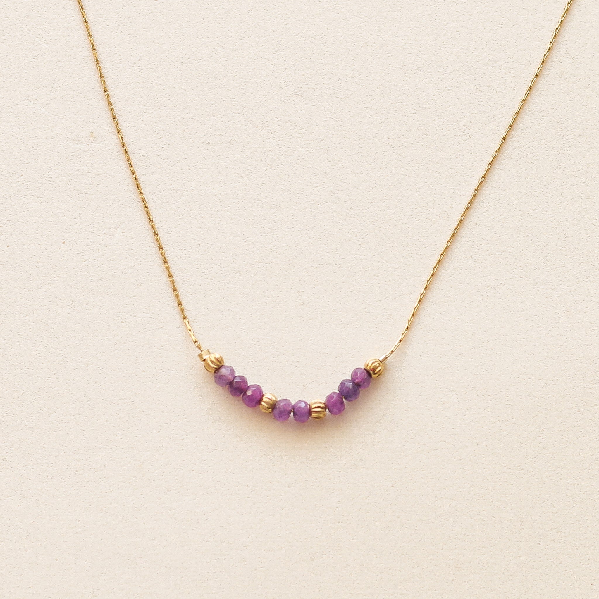 collier en acier inoxydable et en perles d'Agate fuchsia