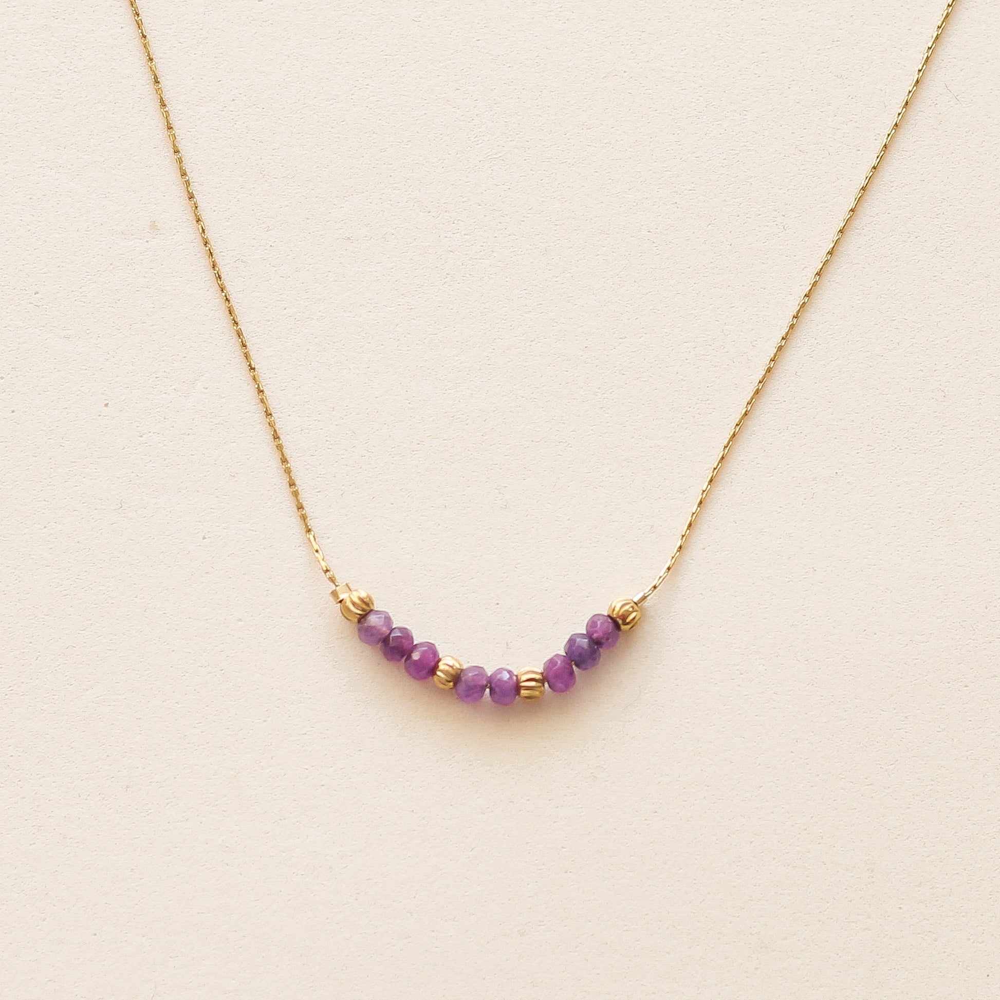 collier en acier inoxydable et en perles d'Agate fuchsia