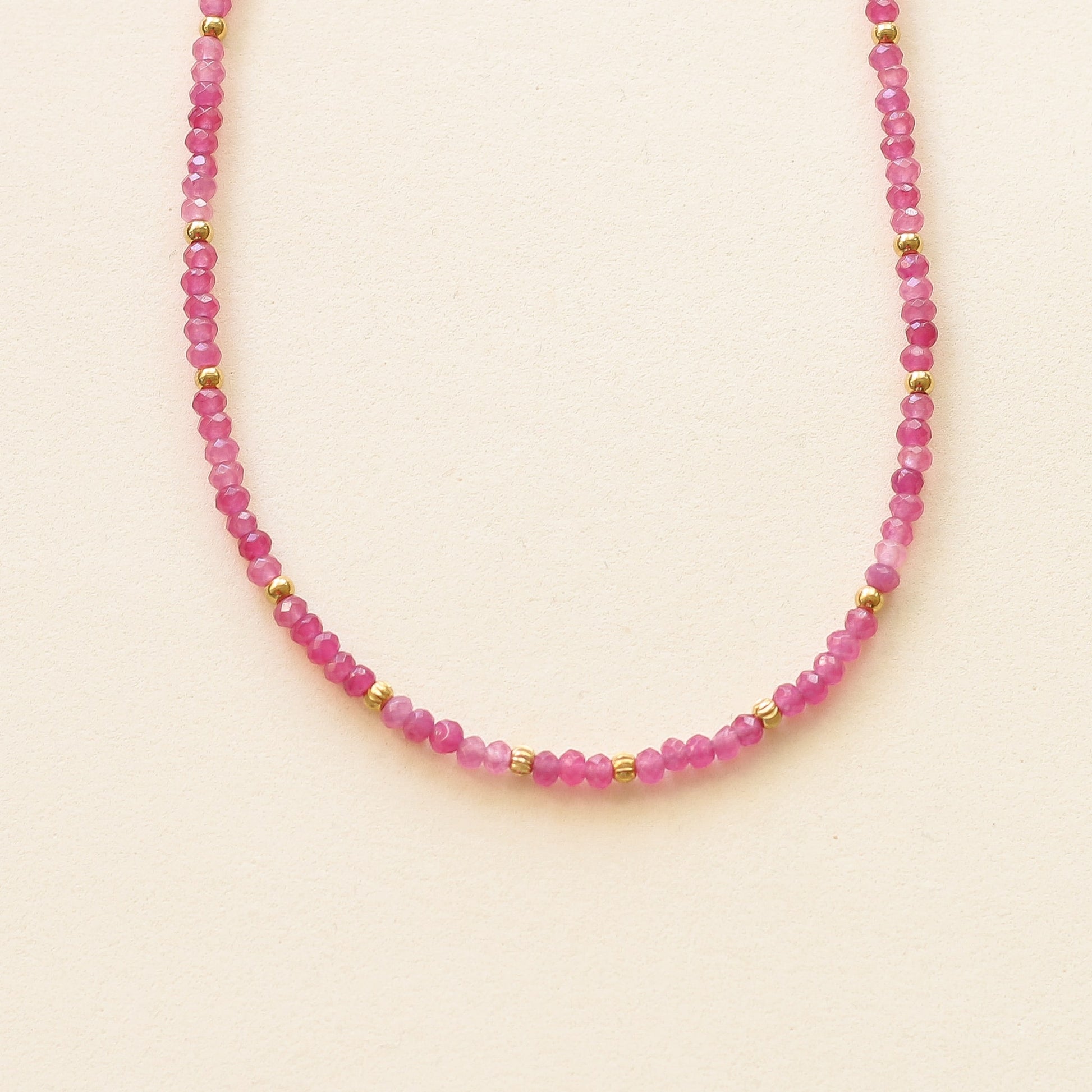 collier en Agate fuchsia pour femme tendance