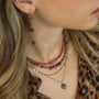 le collier à superposé, le rose de l'Agate fuschia super trendy 