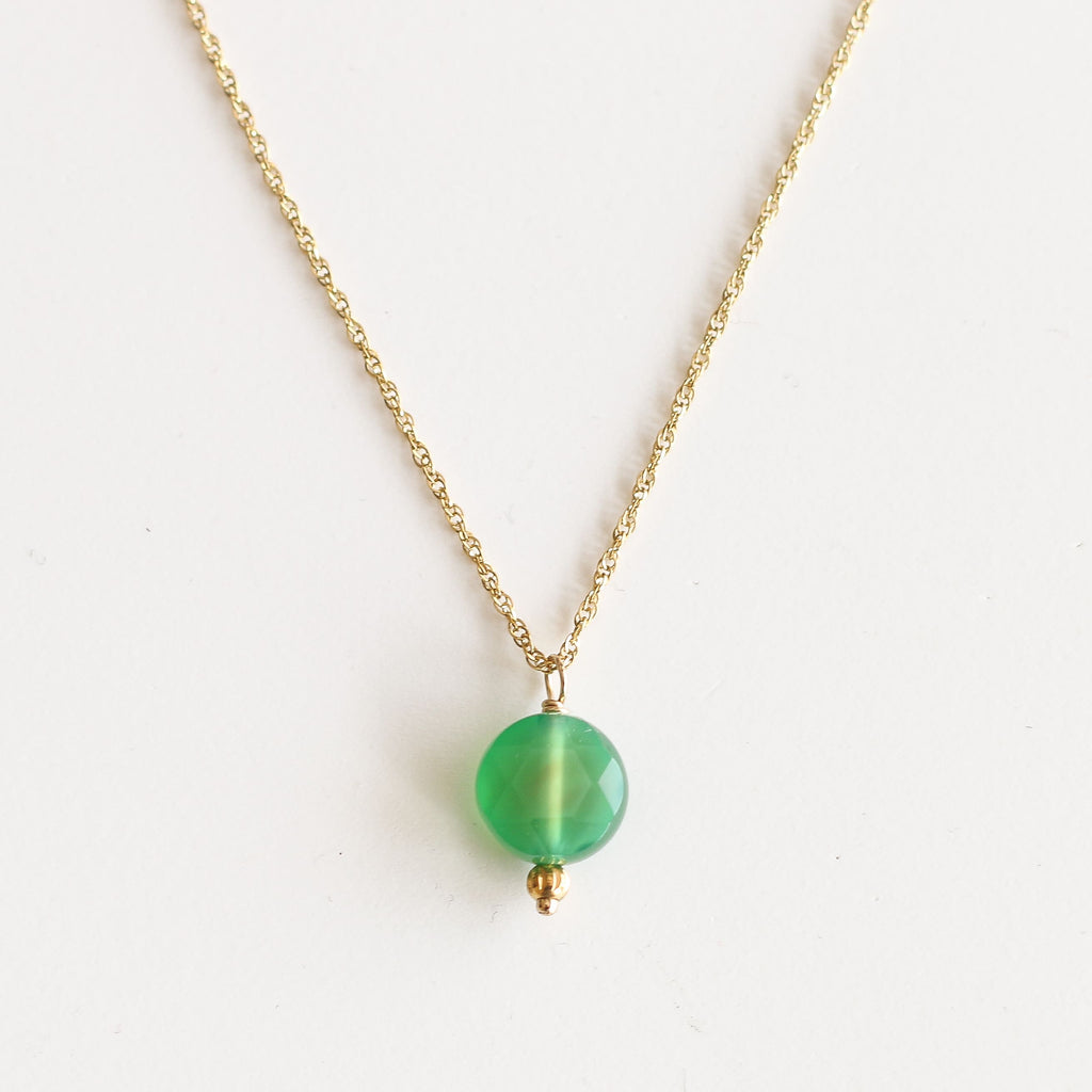 bijou pendentif agate verte pierre naturelle