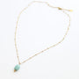 Collier en amazonite sur chaîne acier inoxydable.