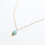 Collier en amazonite sur chaîne acier inoxydable.