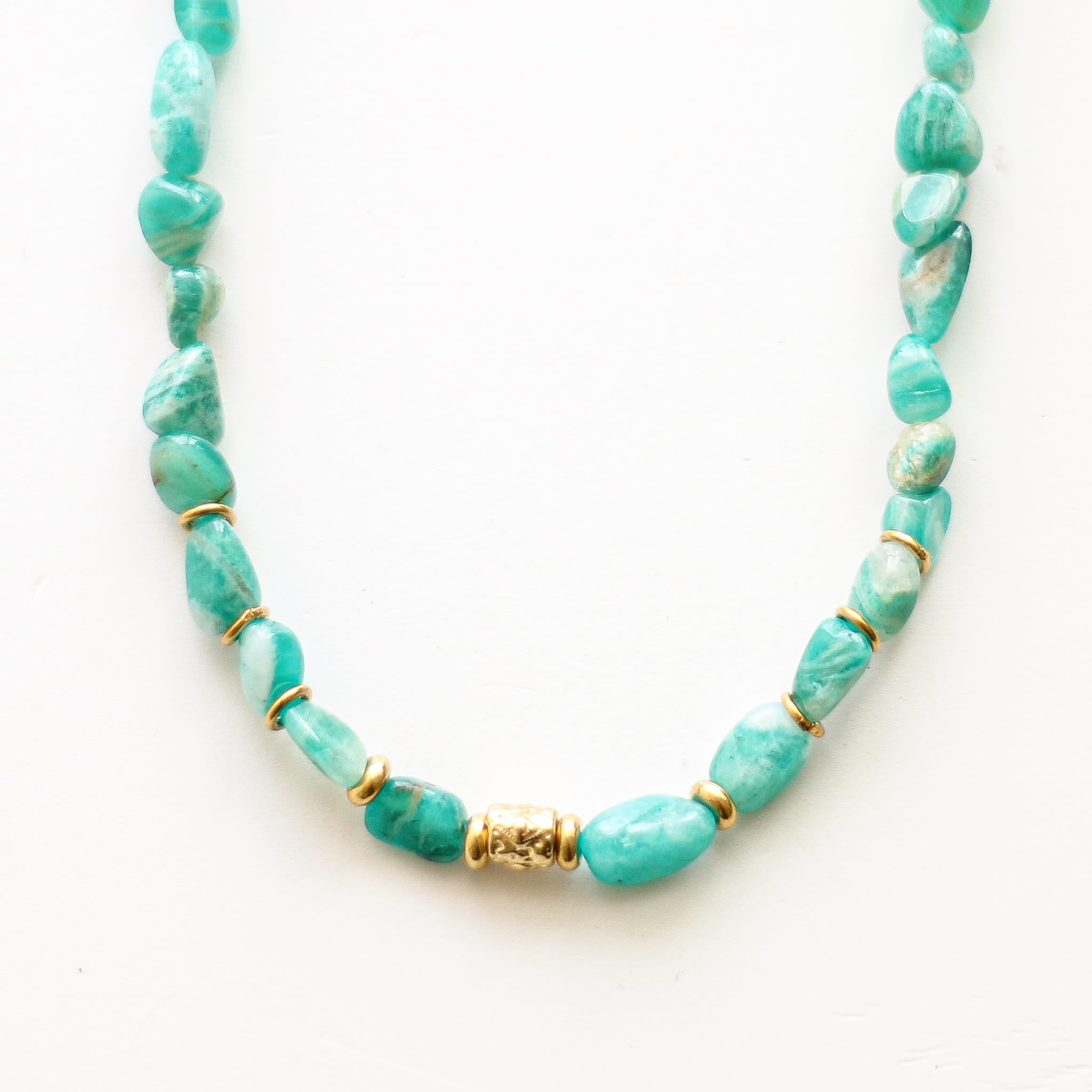 Collier en amazonite, hypoallergénique.