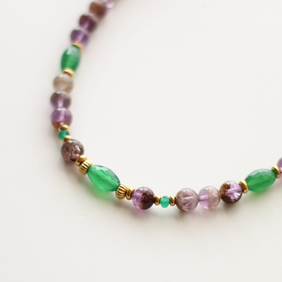 Collier Améthyste et Agate verte