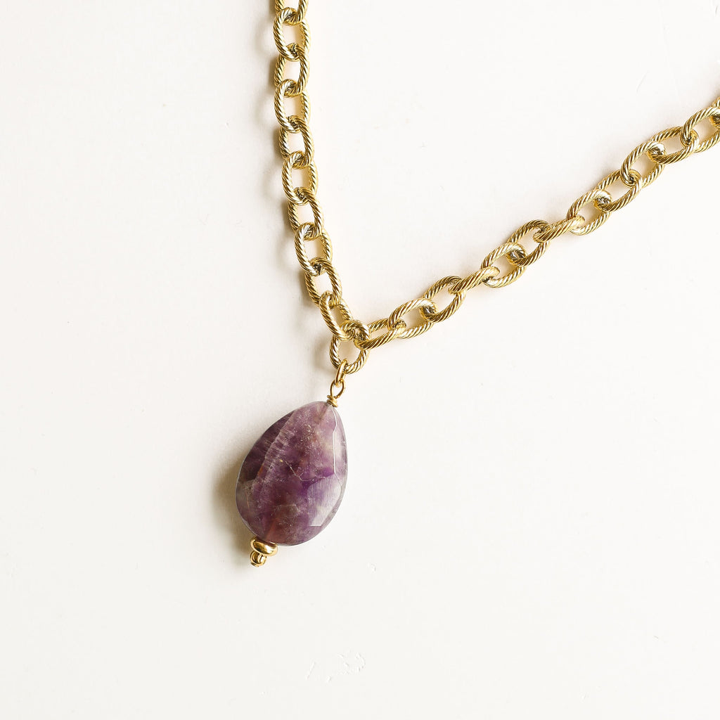 collier bijou améthyste violet collier fantaisie