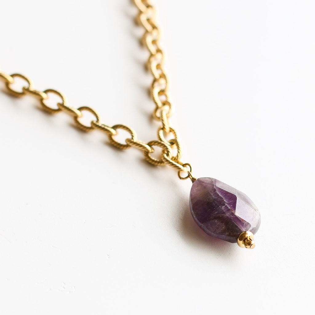 collier bijou améthyste violet bijou personnalisé 