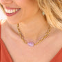 Collier en améthyste lavande, création faite main.