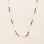 collier sautoir en acier inoxydable et perles d'Améthystes délicate 