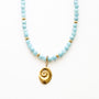 Collier en aragonite bleue, pierre naturelle.