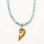 Collier en aragonite bleue, pierre naturelle fine.