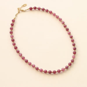 Collier minimaliste perles aragonite rose fait main