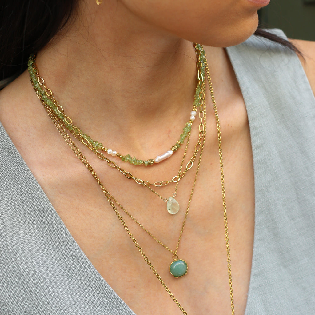 collier pendentif aventurine pierre verte