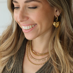 collier à boules dorées en acier inoxydable