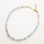 Collier en calcédoine bleue, création faite main.