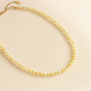 le collier à offrir à votre femme en perles de Calcédoine jaune