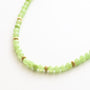 Collier en calcite verte, hypoallergénique.