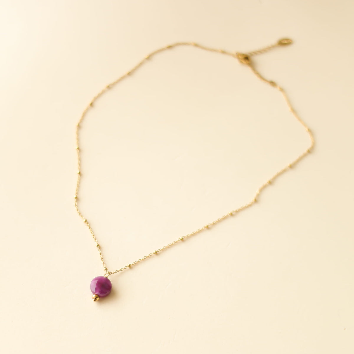 Collier Aragonite Violet chaîne fine