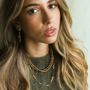 le collier basique chaine trombone dorée