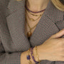 collier avec une pierre jaune naturelle à porter avec d'autres couleurs et chaines